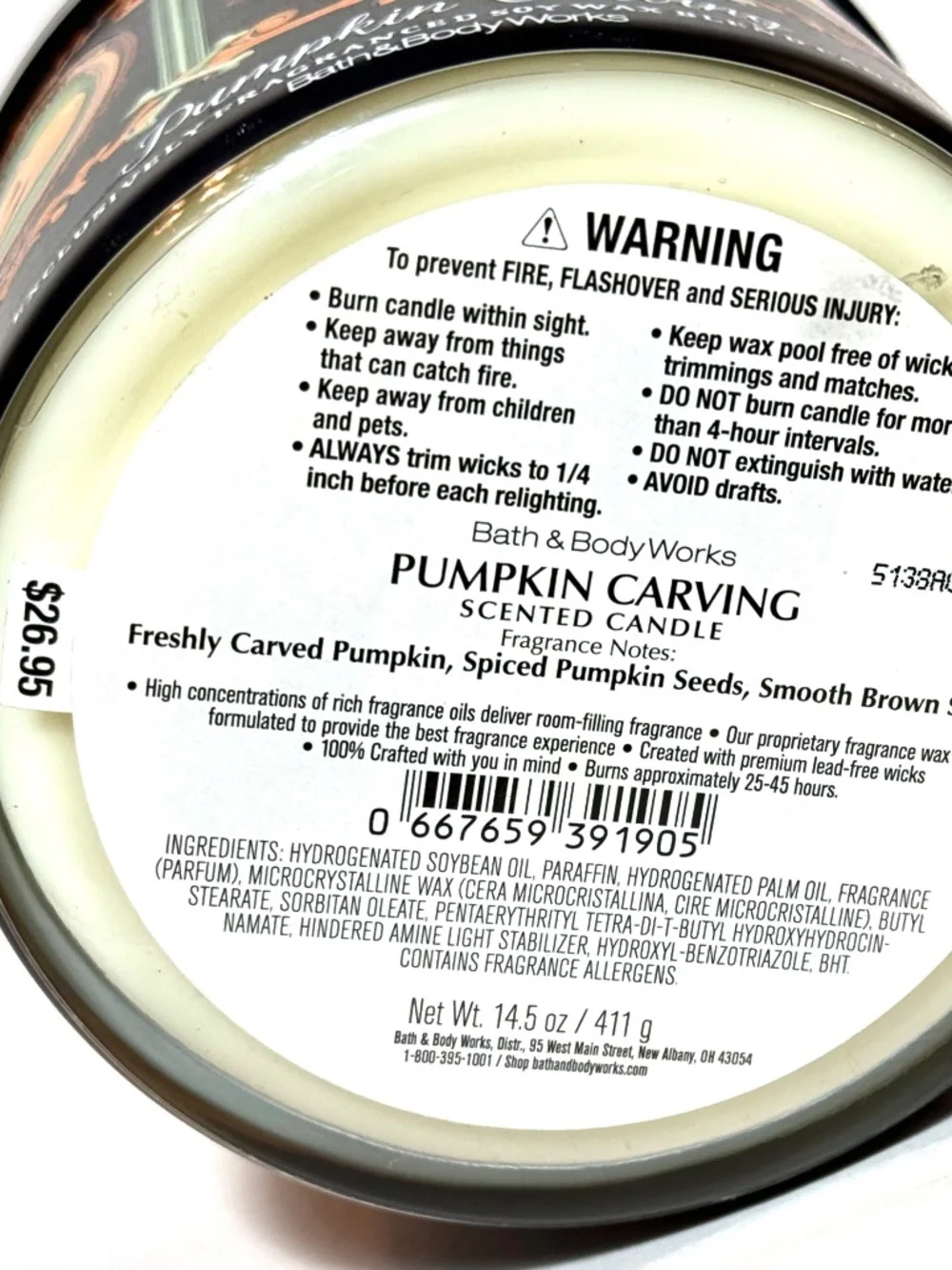 PUMPKIN CARVING 3 Wick Candle